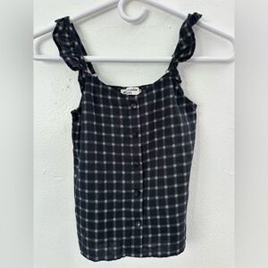 Abercrombie Kids Girls' Sleeveless Checkered Top, Black and White, Size 7/8